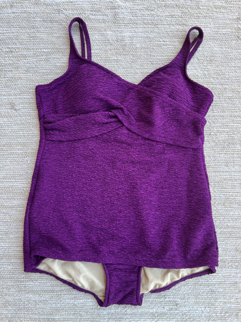 Vintage Purple Women's One-Piece Textured Plus Size Swimsuit size 16W